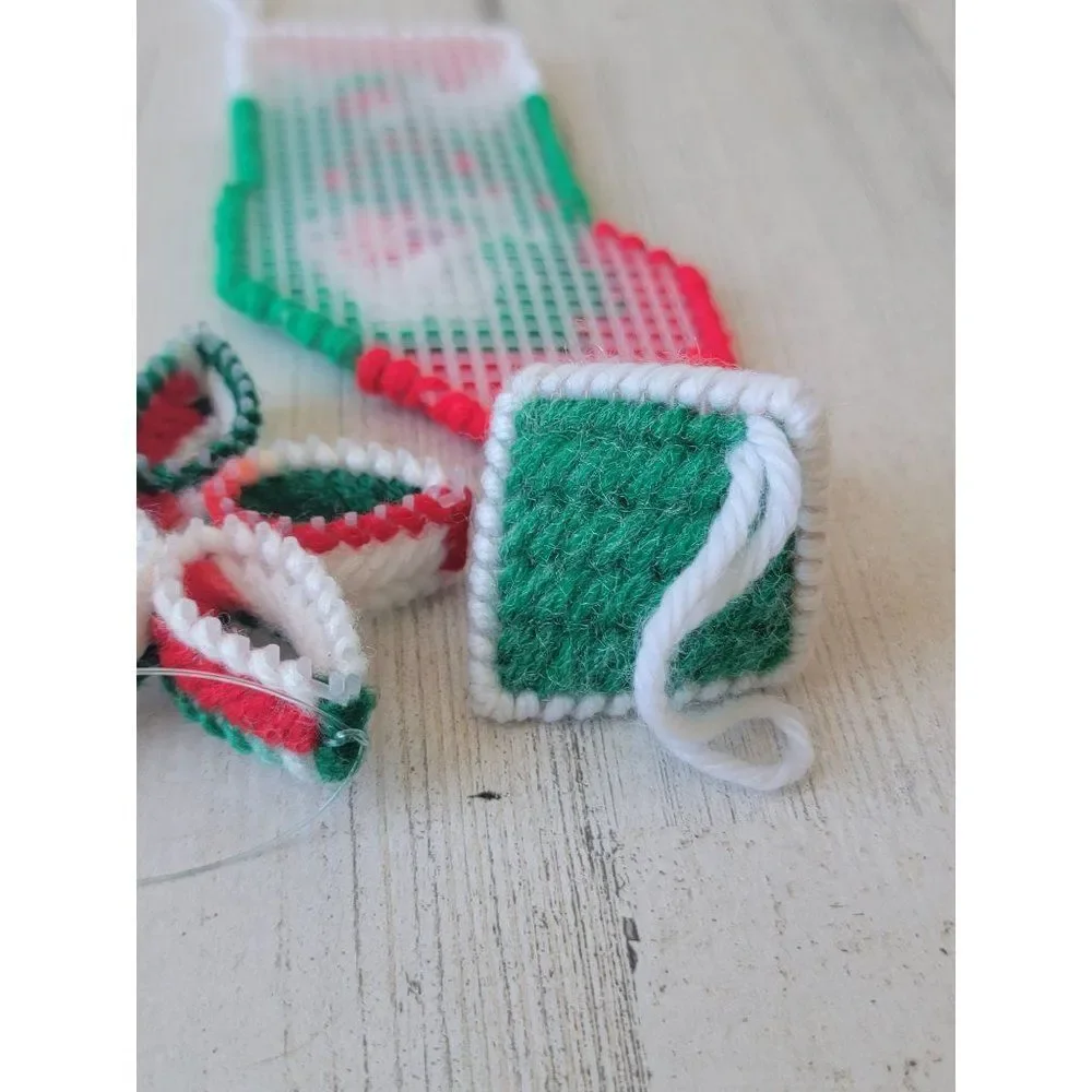 Crochet‎ Santa stocking ornament face star flower set Xmas